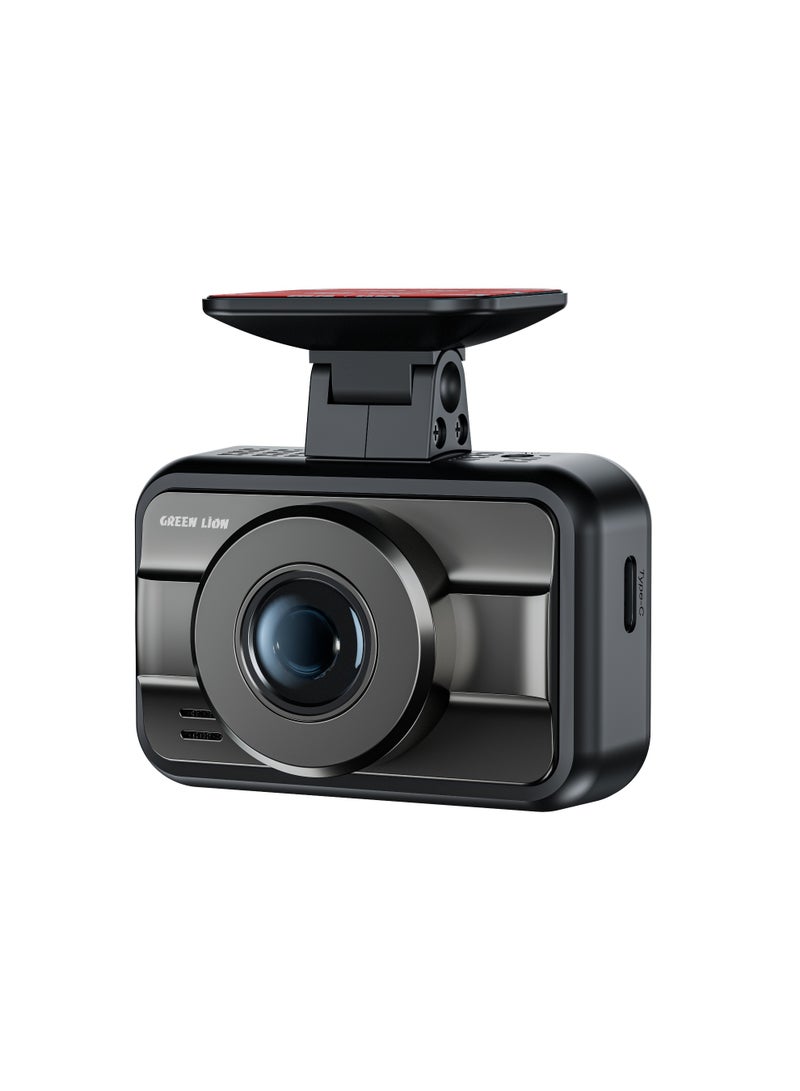 GREEN LION GC-700 Dash Cam with Super Night Vision, GPS, G-Sensor, Wi-Fi Control, 2.0" IPS HD Display, 145° Wide-Angle Lens, Rear Camera, 24/7 Parking Monitoring - Black - Image 1